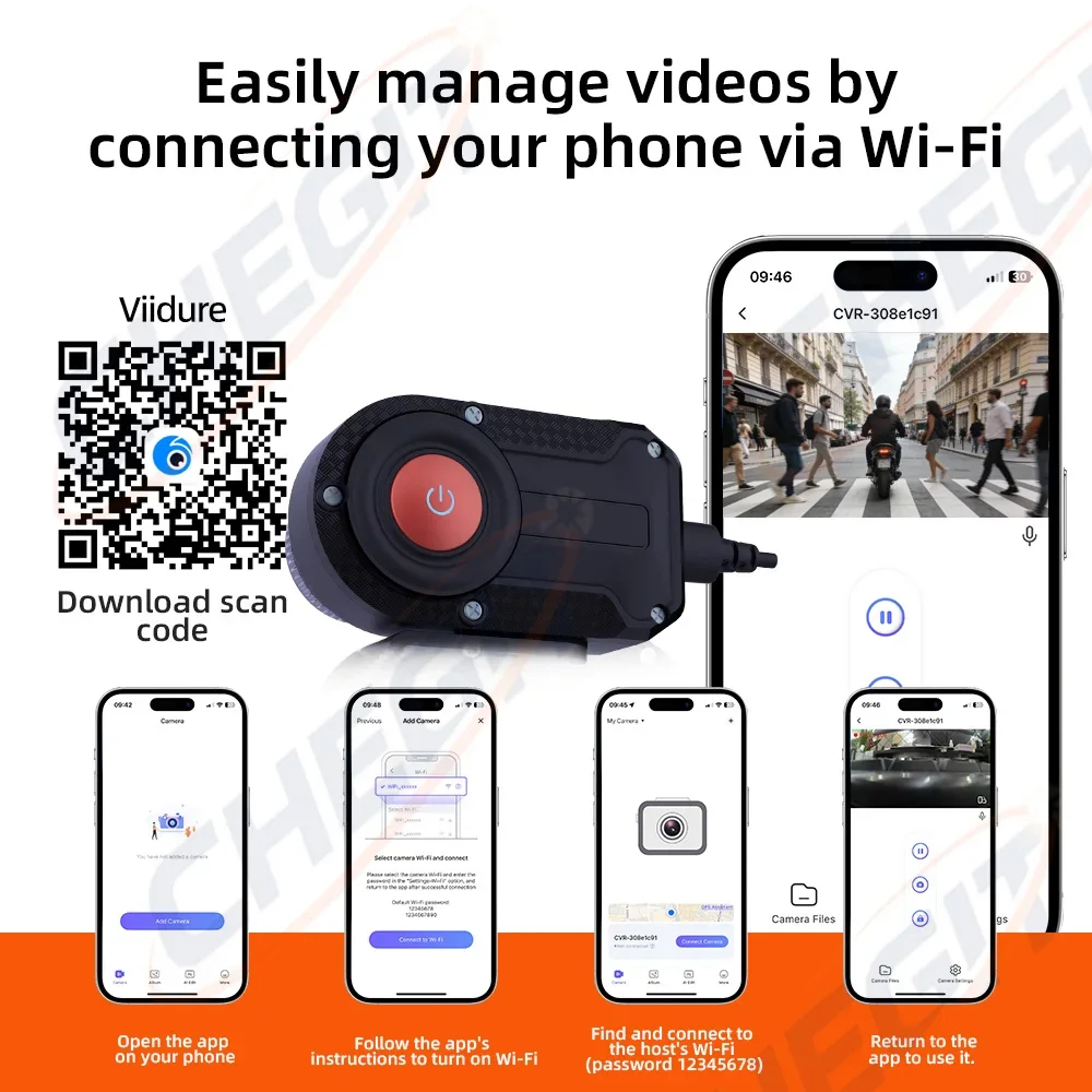 Motorcycle DVR 2K HD WiFi With - Cycling Loop ulasan dan harga